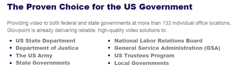 glowpoint government customers